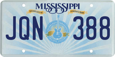 MS license plate JQN388