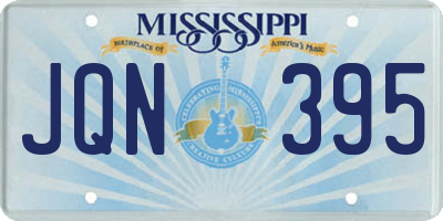 MS license plate JQN395