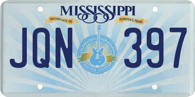 MS license plate JQN397
