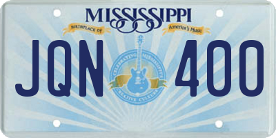 MS license plate JQN400