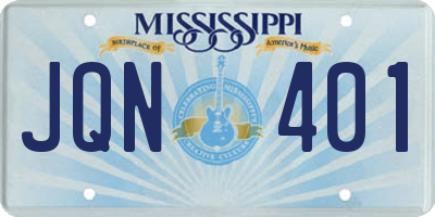 MS license plate JQN401