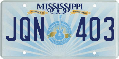 MS license plate JQN403