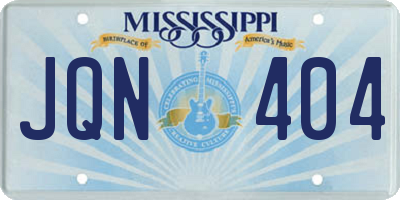 MS license plate JQN404
