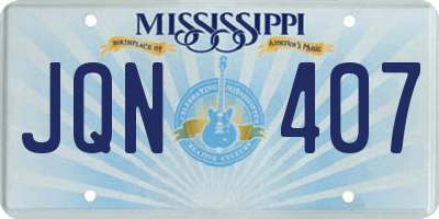 MS license plate JQN407