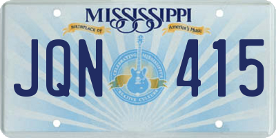 MS license plate JQN415