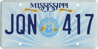 MS license plate JQN417