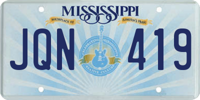 MS license plate JQN419