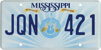 MS license plate JQN421