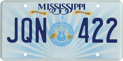 MS license plate JQN422