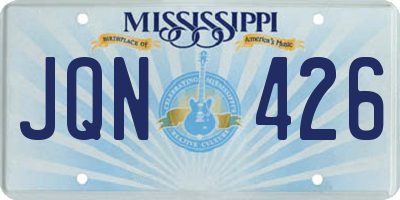 MS license plate JQN426