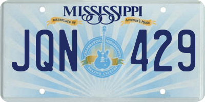 MS license plate JQN429
