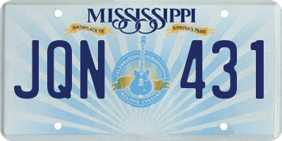 MS license plate JQN431
