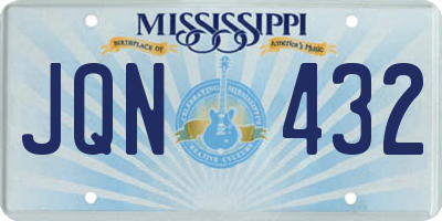 MS license plate JQN432
