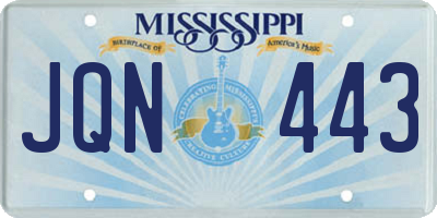 MS license plate JQN443
