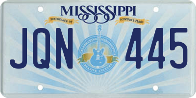 MS license plate JQN445