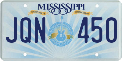 MS license plate JQN450