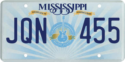 MS license plate JQN455