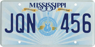 MS license plate JQN456