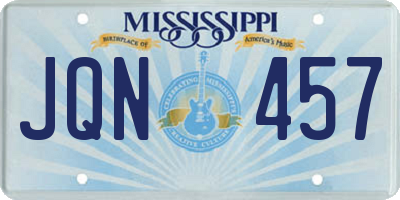 MS license plate JQN457