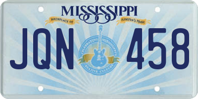 MS license plate JQN458