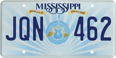 MS license plate JQN462