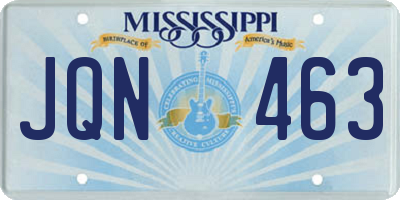 MS license plate JQN463