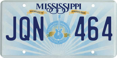 MS license plate JQN464