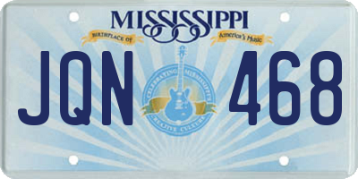 MS license plate JQN468
