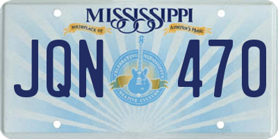 MS license plate JQN470