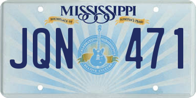 MS license plate JQN471