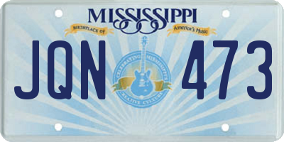 MS license plate JQN473