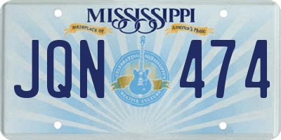 MS license plate JQN474
