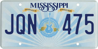 MS license plate JQN475