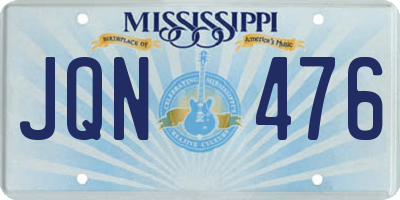MS license plate JQN476