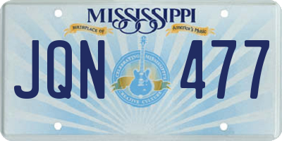 MS license plate JQN477