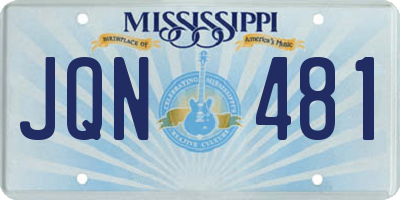 MS license plate JQN481