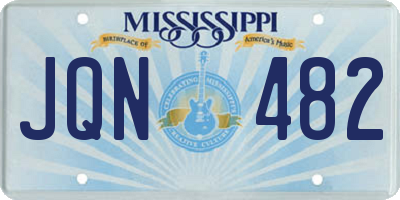 MS license plate JQN482