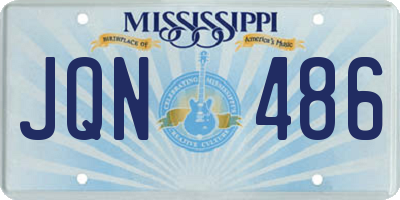 MS license plate JQN486
