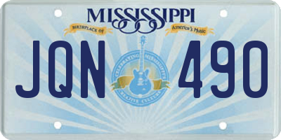 MS license plate JQN490