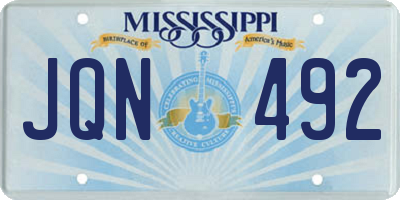 MS license plate JQN492