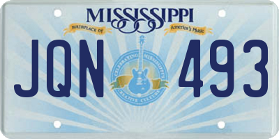 MS license plate JQN493