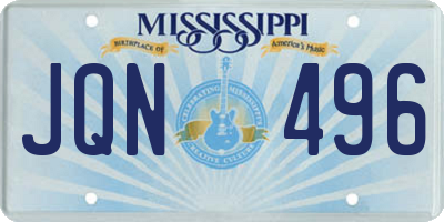 MS license plate JQN496