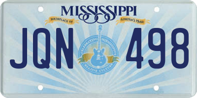 MS license plate JQN498