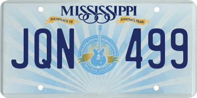 MS license plate JQN499