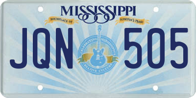 MS license plate JQN505