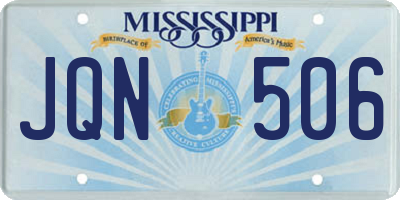 MS license plate JQN506