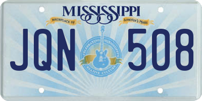 MS license plate JQN508
