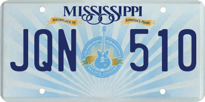 MS license plate JQN510