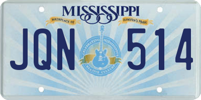 MS license plate JQN514