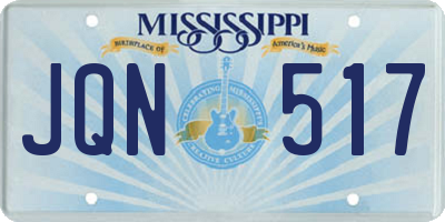 MS license plate JQN517